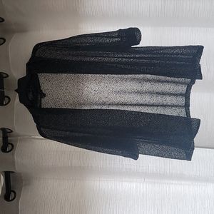 Torrid Mesh open top, Black speckled over shirt size 1